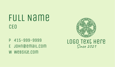 Green Organic Ornament  Business Card