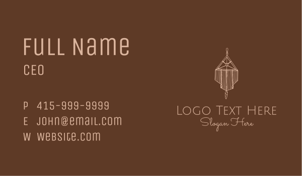 Hanging Macrame Tapestry Business Card Design Image Preview