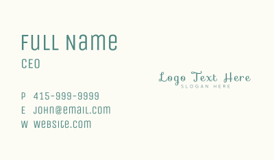Script Handwriting Wordmark Business Card Image Preview