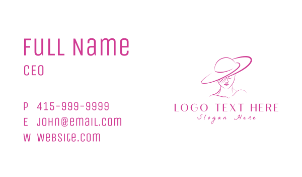 Elegant Fashion Lady Business Card Design Image Preview