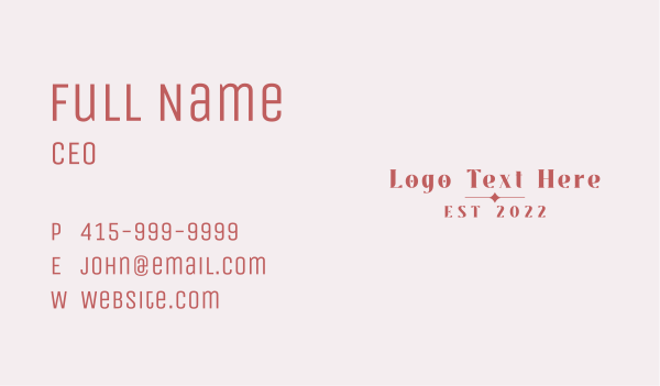 Luxury Fashion Wordmark Business Card Design Image Preview