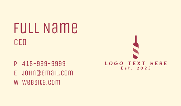 Wine Bar Bottle  Business Card Design Image Preview
