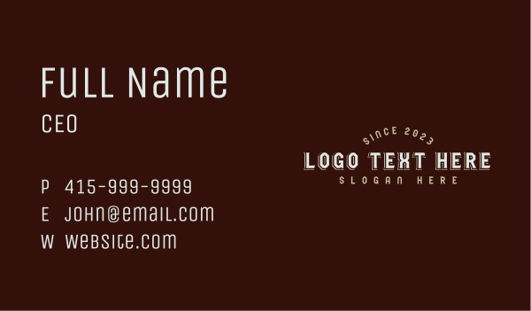 Vintage Classic Wordmark Business Card Design Image Preview