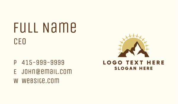 Sunset Mountaineering Travel Business Card Design Image Preview