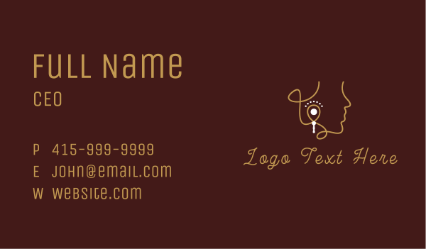 Gold Earrings Jewel Business Card Design Image Preview