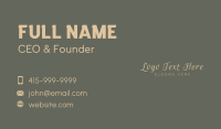 Elegant Script Wordmark Business Card Design