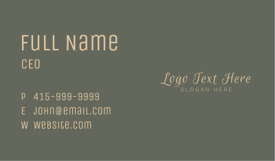 Elegant Script Wordmark Business Card Image Preview