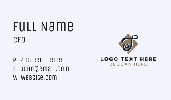 Cursive Luxury Boutique Letter T Business Card Design Image Preview