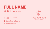 Red Monoline Rose Business Card Preview