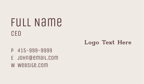 Generic Serif Wordmark Business Card Design Image Preview