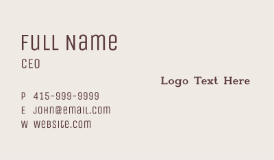 Generic Serif Wordmark Business Card Image Preview