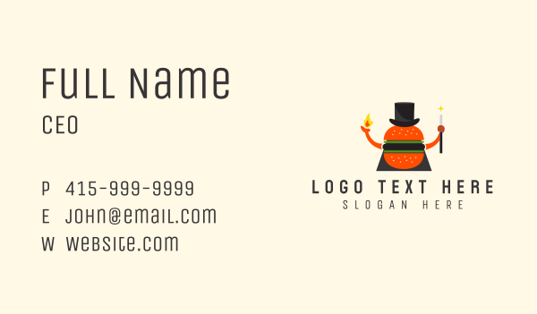 Magician Burger Mascot Business Card Design Image Preview