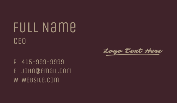 Casual Script Business Business Card Design Image Preview