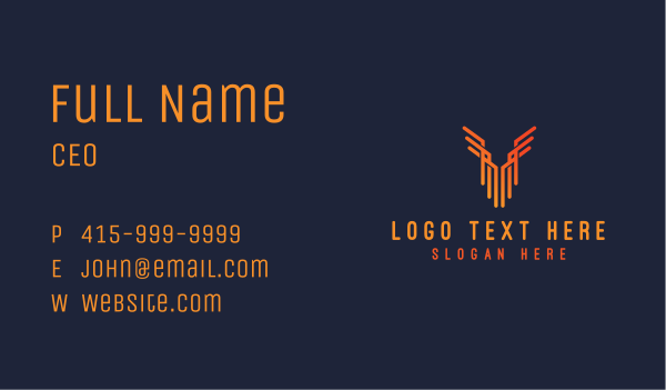 Minimalist Wing Building Business Card Design Image Preview