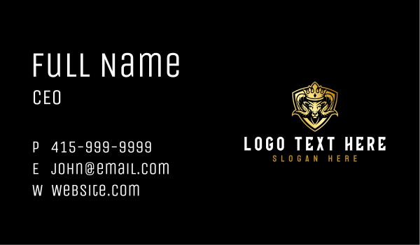 Crown Ram Shield Business Card Design Image Preview