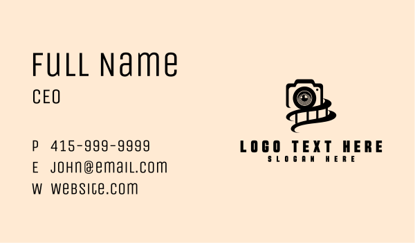 Camera Film Photography Business Card Design Image Preview