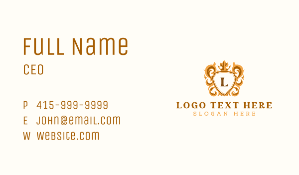 Royal Crown Shield Business Card Design Image Preview