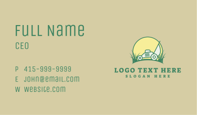Sunset Lawn Mower Business Card Image Preview