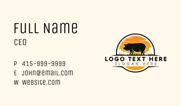 Pig Farm Livestock Business Card Design Image Preview