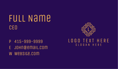 Golden Intricate Letter Business Card Image Preview