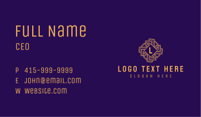 Golden Intricate Letter Business Card Image Preview