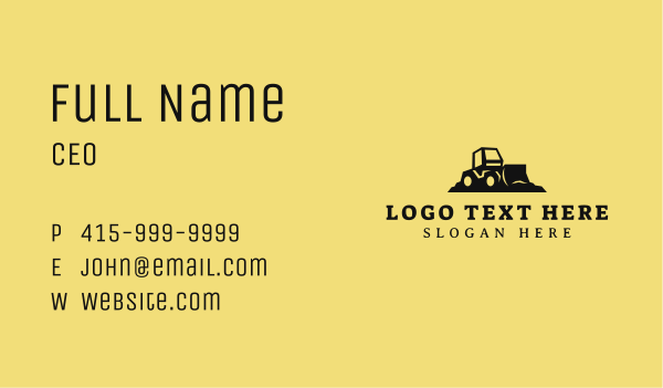 Front Loader Heavy Equipment Business Card Design Image Preview