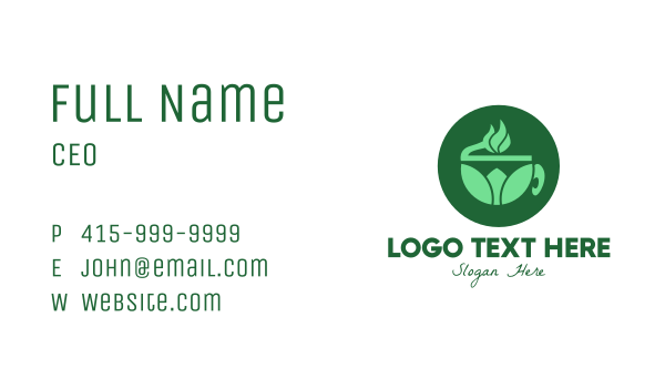 Organic Green Tea Business Card Design Image Preview