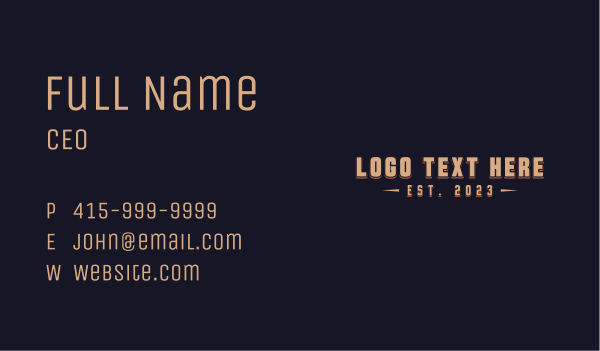 Vintage Brand Wordmark Business Card Design Image Preview