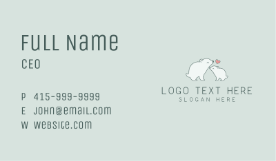 Polar Bear Wildlife Zoo  Business Card Image Preview