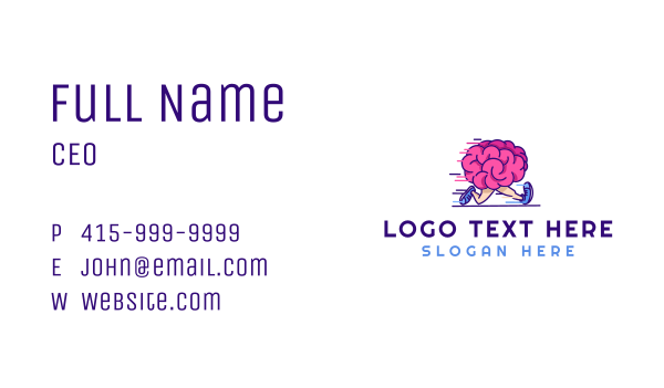 Brain Running Character Business Card Design Image Preview