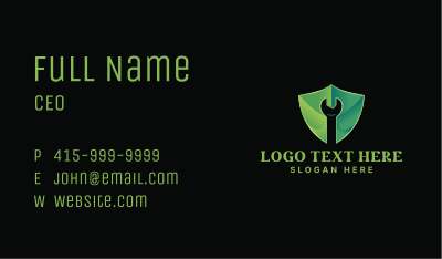 Wrench Shield Mechanic Business Card Image Preview