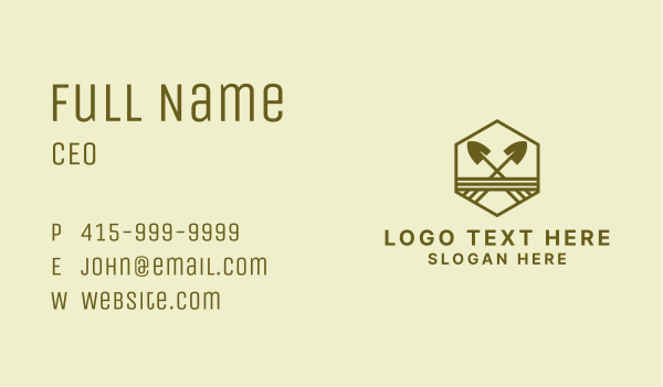 Garden Shovel Landscaping Business Card Design Image Preview