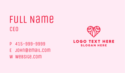 Romantic Rose Heart Business Card Image Preview