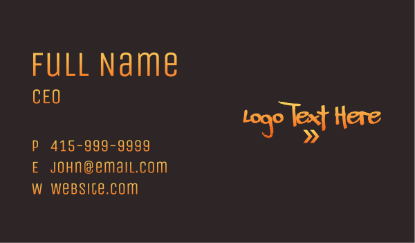 Playful Street Art Wordmark  Business Card Design Image Preview