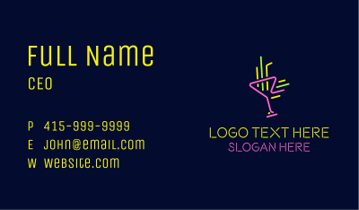 Neon Cocktail Strobe Business Card Image Preview
