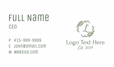 Garland Decoration Plant Letter  Business Card Image Preview