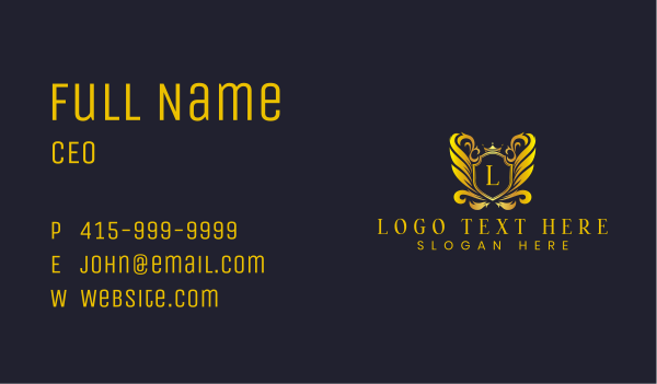 Royal Shield Crest Business Card Design Image Preview