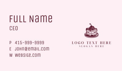 Cake Slice Bakery Business Card Image Preview
