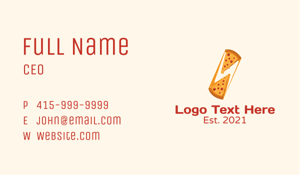 Cheesy Pizza Slice  Business Card Design Image Preview