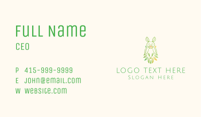 Green Leaf Owl Business Card Image Preview