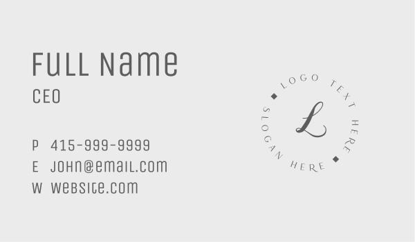 Elegant Cursive Fashion Letter Business Card Design Image Preview