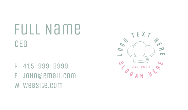 Chef Baker Round Business Card Design Image Preview