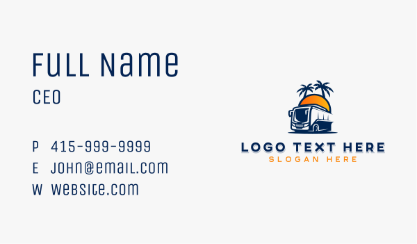 Tropical Travel Bus  Business Card Design Image Preview