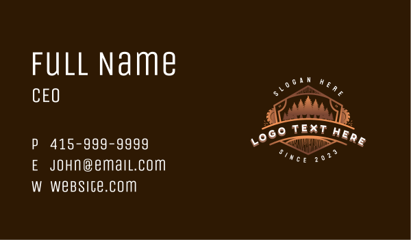 Saw Blade Wood Logging Business Card Design Image Preview