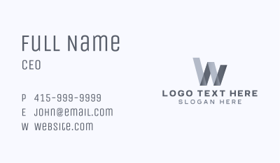 Industrial Construction Letter W Business Card Image Preview