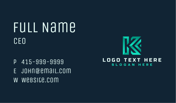 Professional Generic Letter K Business Card Design Image Preview