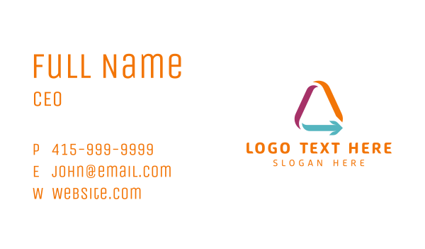 Colorful Arrow Letter A Business Card Design Image Preview