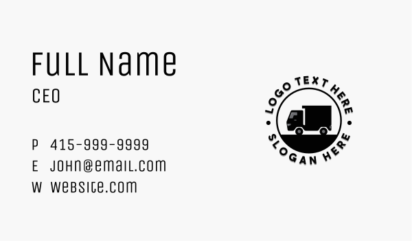 Logistics Delivery Truck Business Card Design Image Preview