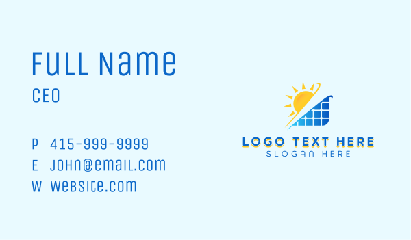 Sustainable Solar Energy  Business Card Design Image Preview