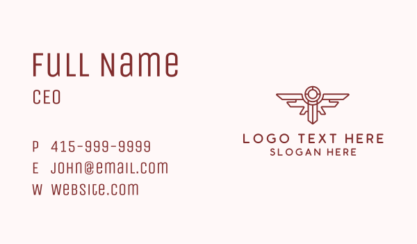 Red Wings Sword Emblem Business Card Design Image Preview